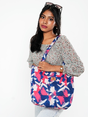 Picture of Abstract Brush Strokes Printed Stylish Top Handle Bags for Collage or University