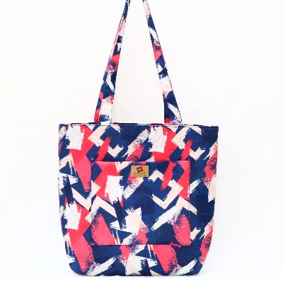 Picture of Abstract Brush Strokes Printed Stylish Top Handle Bags for Collage or University