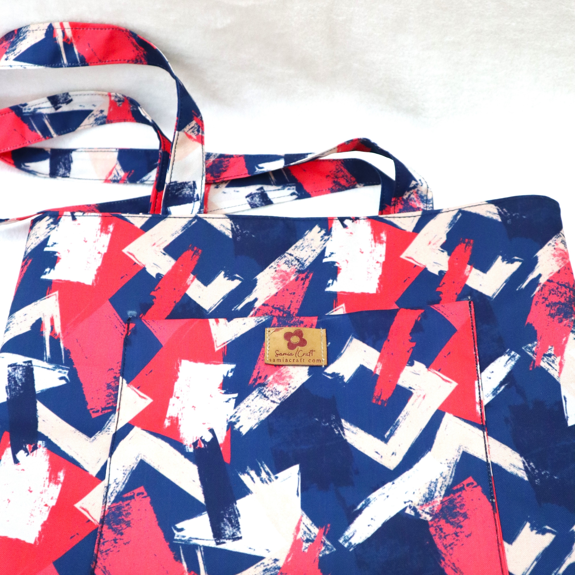 Picture of Abstract Brush Strokes Printed Stylish Top Handle Bags for Collage or University