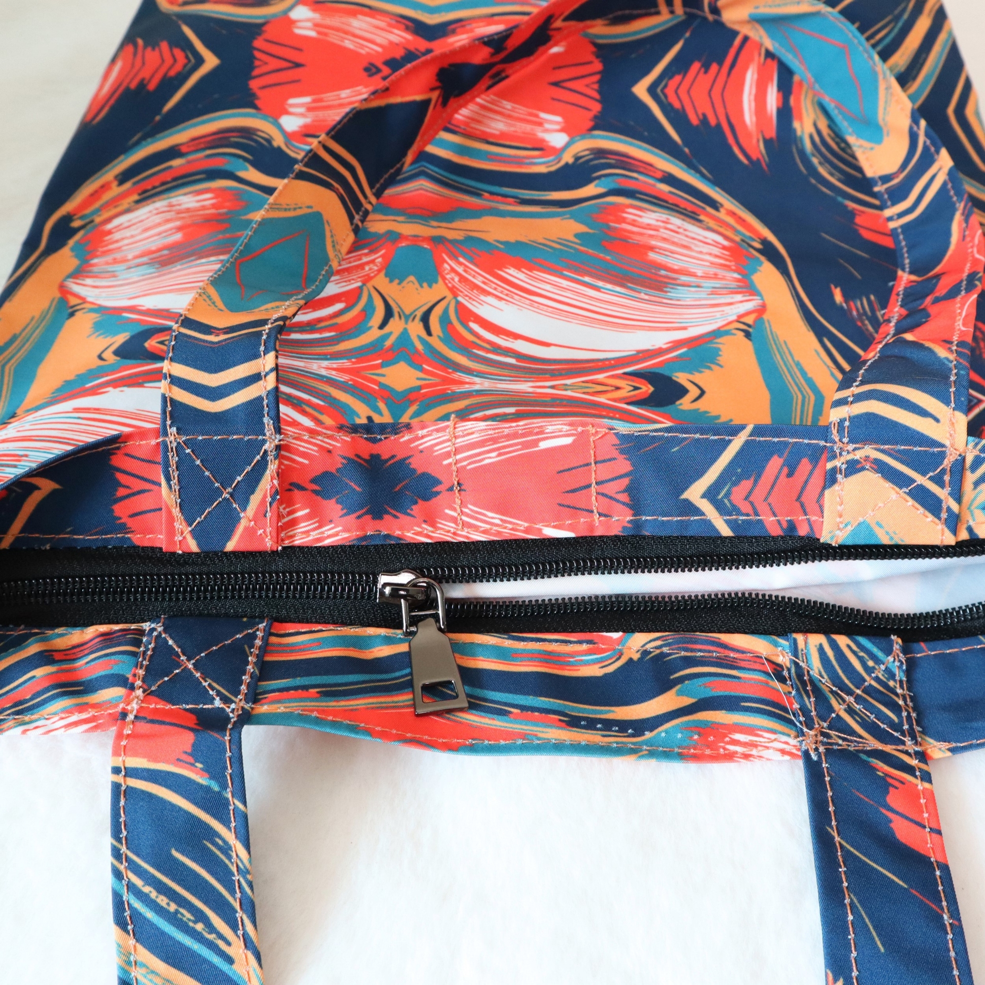 Picture of SamiaCrafts Stylish Addition - All-Over Printed Tote Bag: Abstract Watercolor Geometric Printed Tote Bag - Sustainable Choice - Durablity Assurance