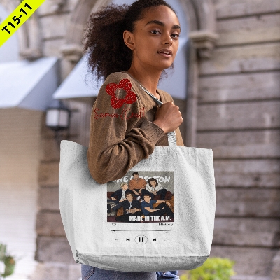 Picture of Canvas Tote Bag For Women's With Zipper