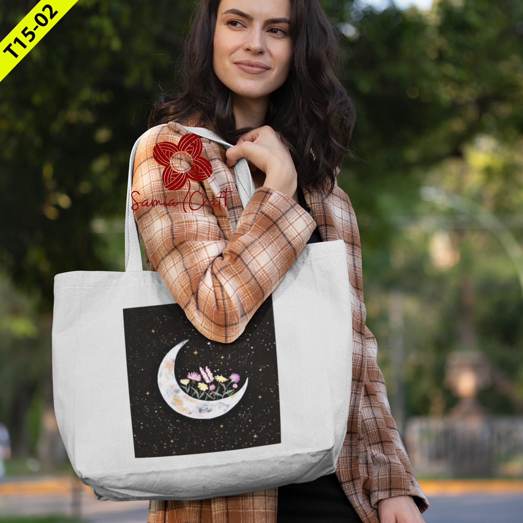 Picture of SamiaCrafts Tote Bag For Women'S With Zipper - Tote Bag