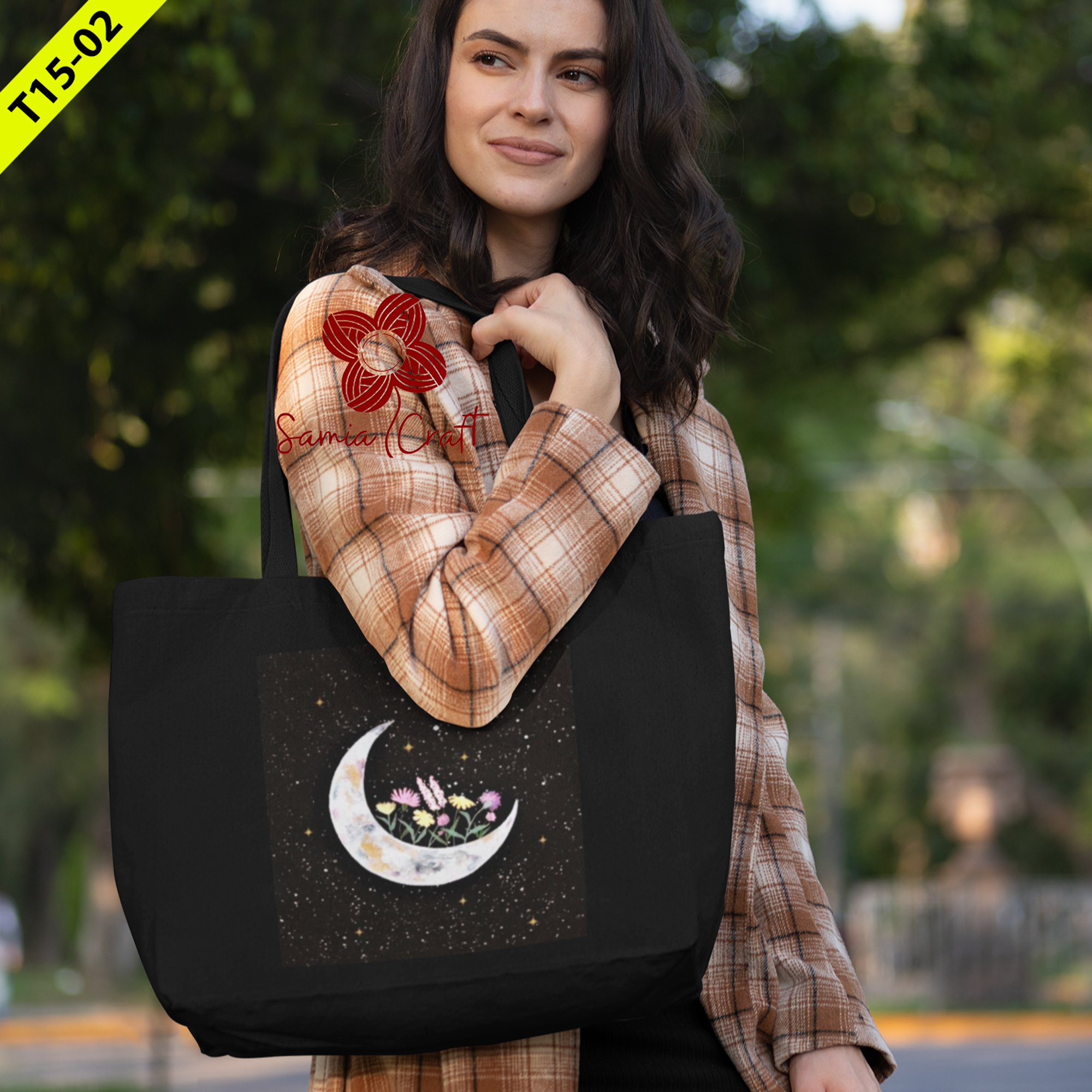 Picture of SamiaCrafts Tote Bag For Women'S With Zipper - Tote Bag