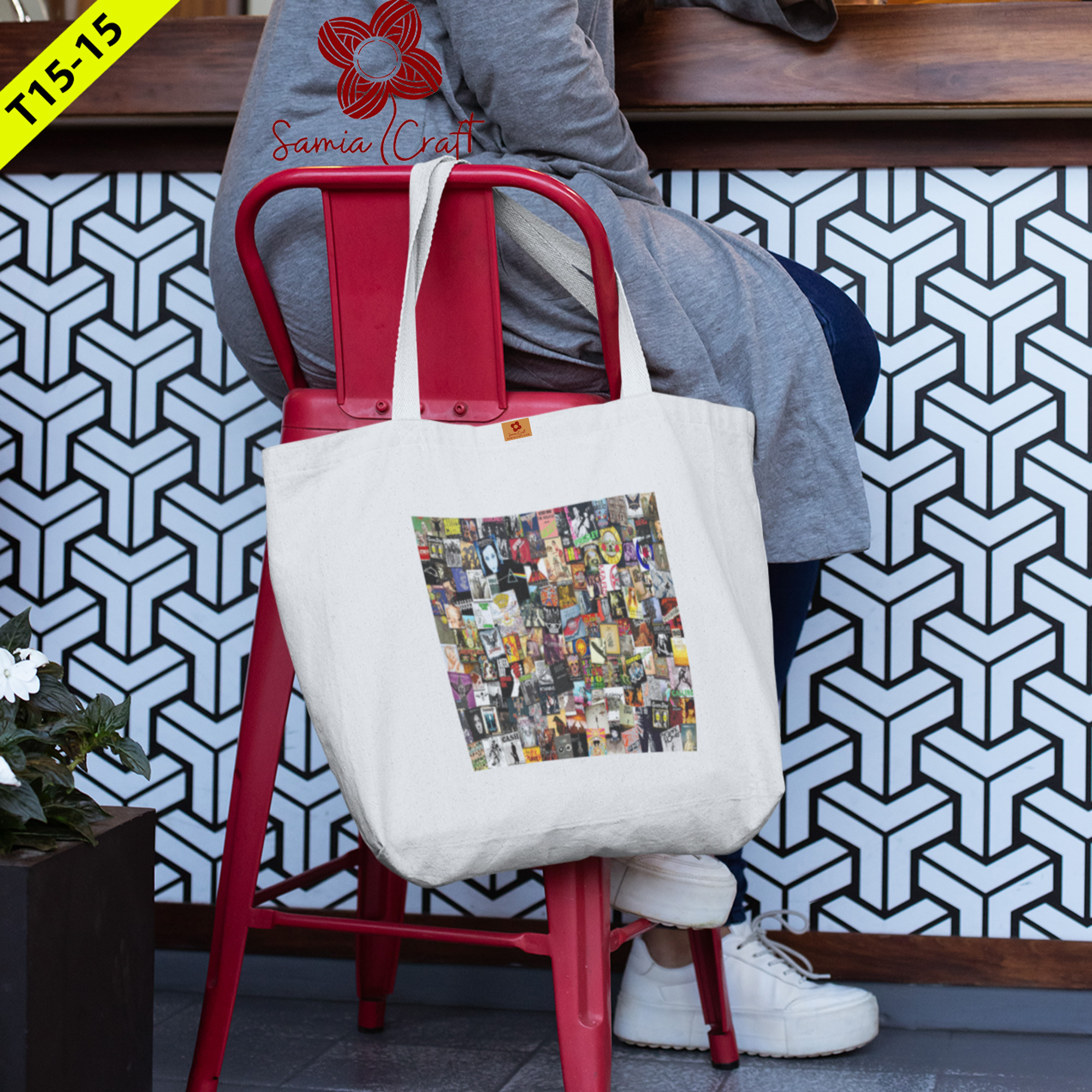 Picture of Canvas Bag For Women'S With Zipper - Tote Bag