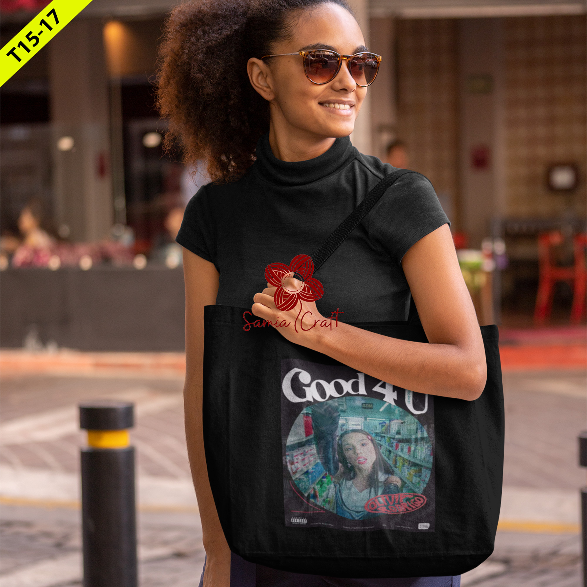 Picture of Fabric Hand Tote Bag For Women's With Zipper