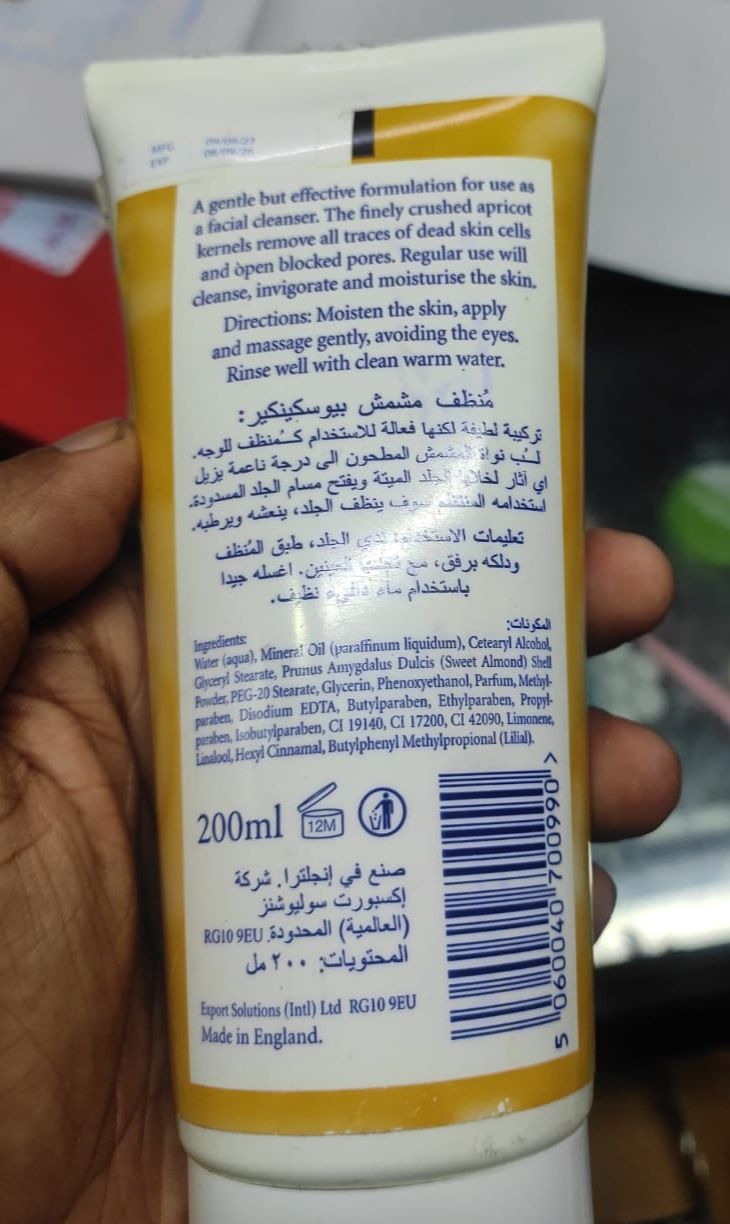 Picture of International UK Product Bio Skincare Exfoliating Scrub Tube - Apricot 200ml