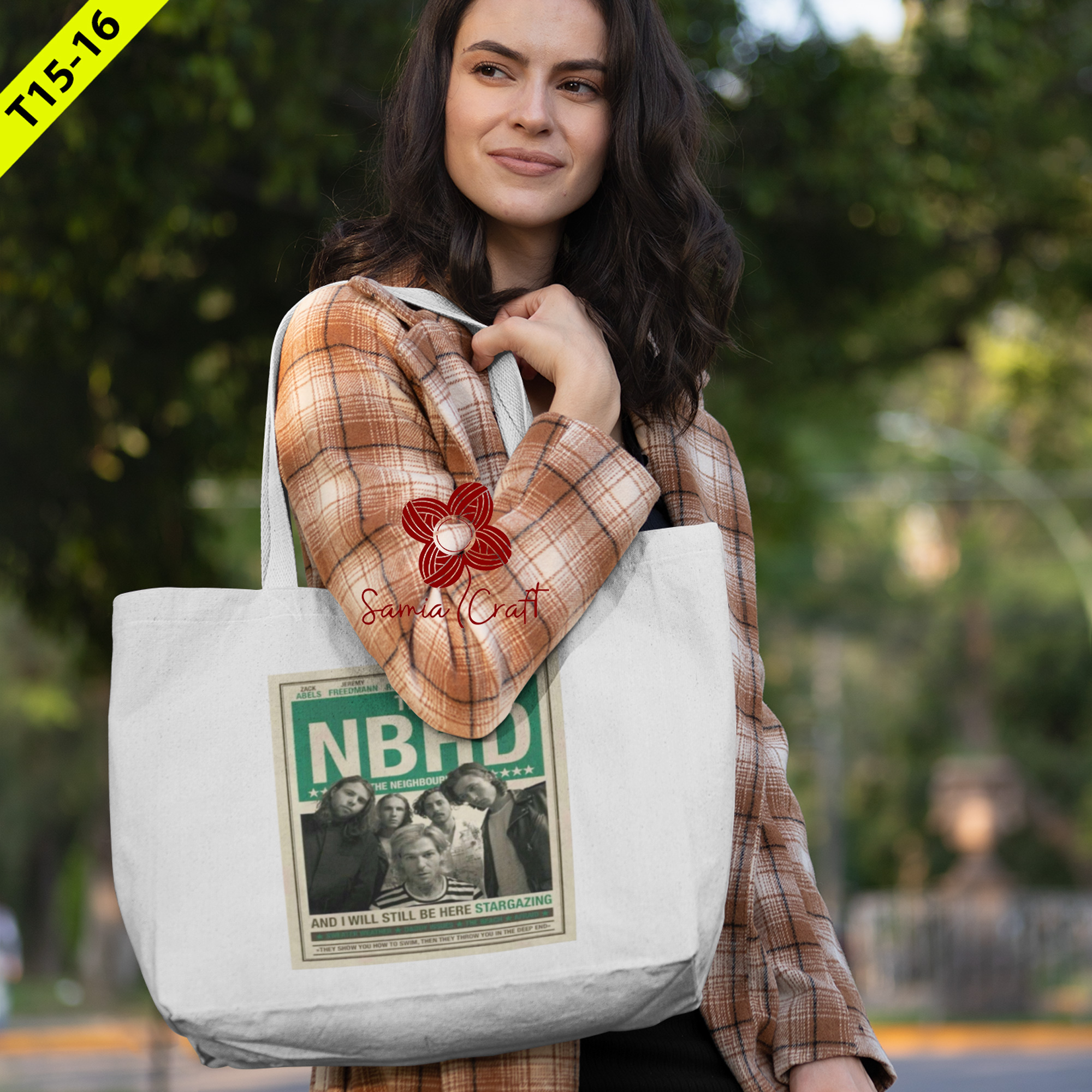 Picture of SamiaCrafts Fabric Hand Tote Bag For Women's With Zipper