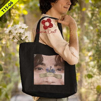 Picture of Cotton Hand and Shoulder Bag For Women's With Zipper