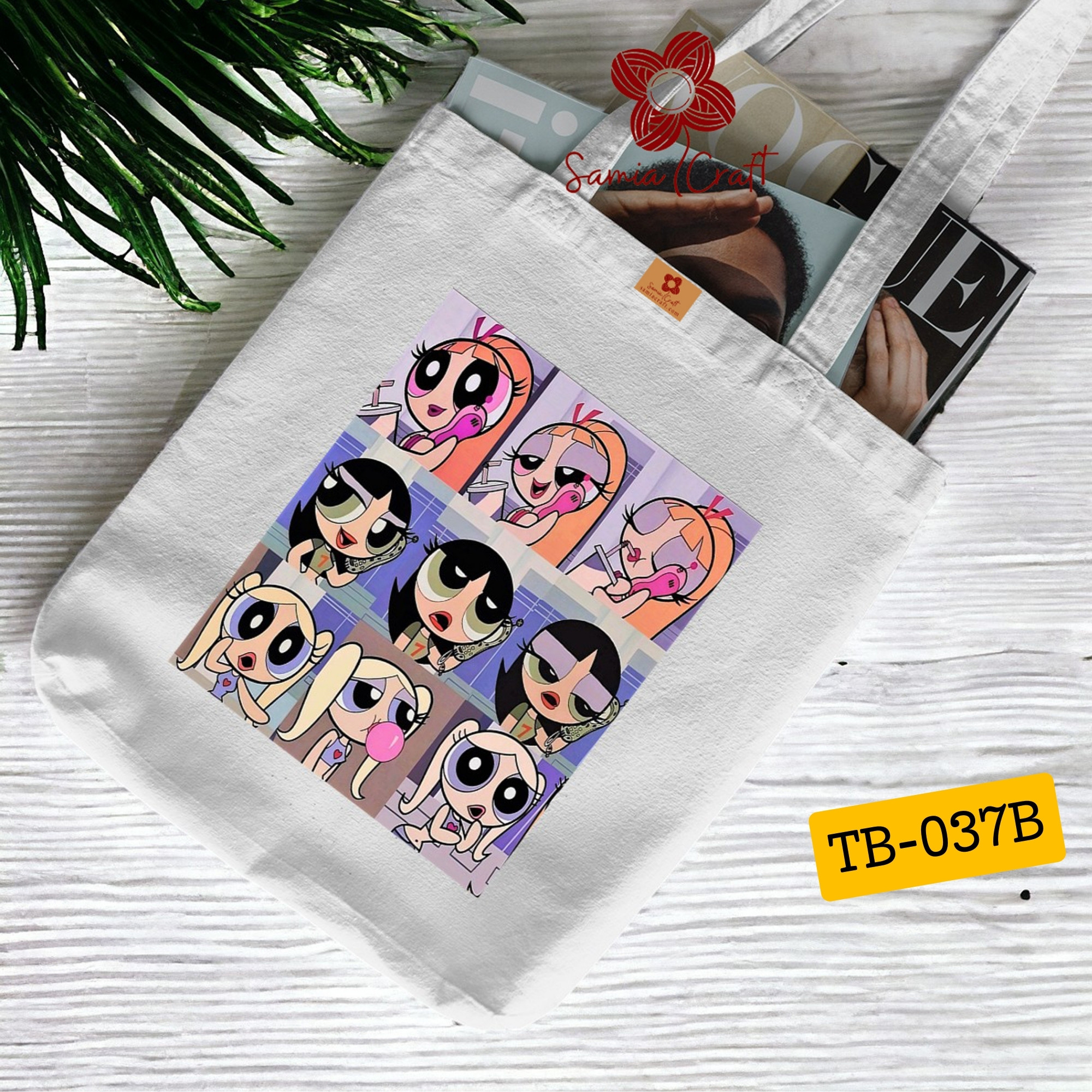 Picture of Samia Craft  Fashion Innovator Premium Quality Cotton Canvas Tote Bag For Women's With Zipper for School College University Fashionable  Modern Student