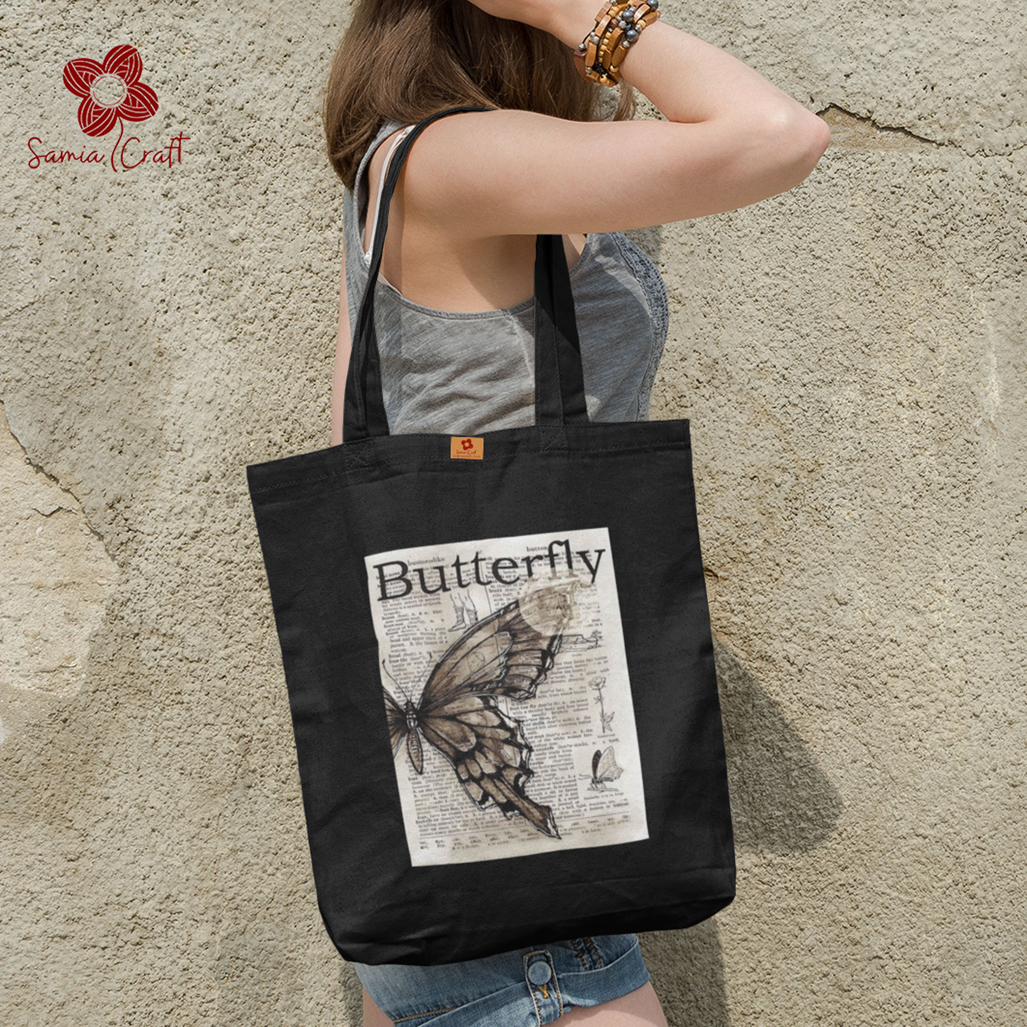 Picture of Samia Craft Oversized Canvas Tote Bag with Zipper for Women – Ideal for College, University, Travel & Work