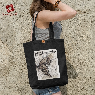 Picture of Samia Craft Oversized Canvas Tote Bag with Zipper for Women – Ideal for College, University, Travel & Work