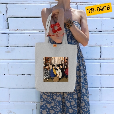 Picture of Samia Craft Durable Canvas Tote Bag for Girls with Zipper Closure – Perfect for College, University, & Travel