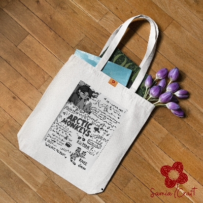 Picture of Samia Craft Modern Canvas Zipper Tote Bag for Women – Great for University, College, Gym, & School Needs