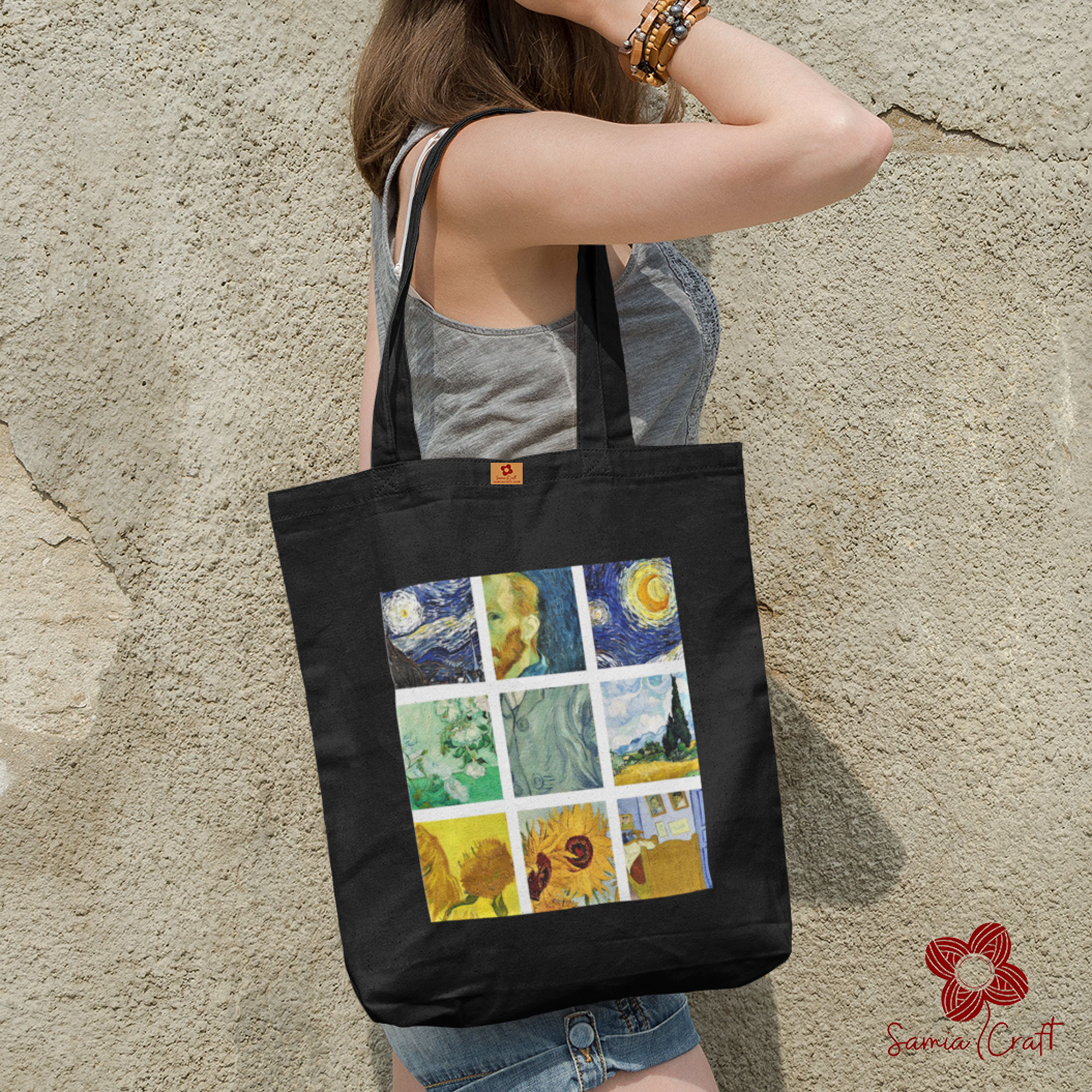 Picture of Samia Craft Premium Canvas Tote Bag with Zipper for College Students – Ideal for Women’s Daily Use & Travel