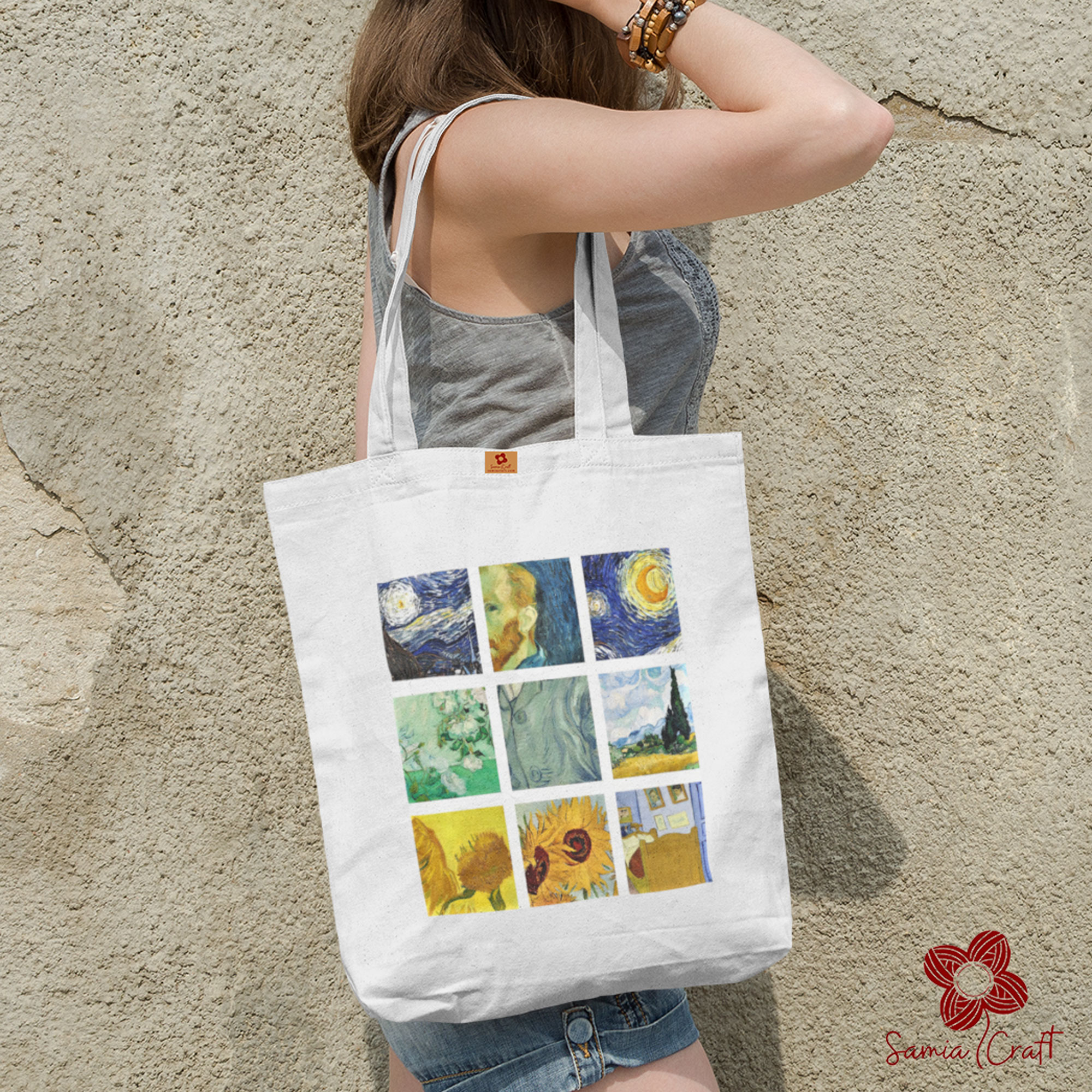Picture of Samia Craft Premium Canvas Tote Bag with Zipper for College Students – Ideal for Women’s Daily Use & Travel