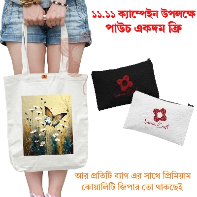 Picture of Samia Craft All-Purpose Zippered Canvas Tote Bag for Women – University, College, Work, & Travel Ready