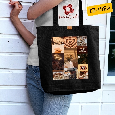 Picture of Samia Craft Spacious Canvas Tote Bag with Zipper for University & College Students – Great for Women & Girls