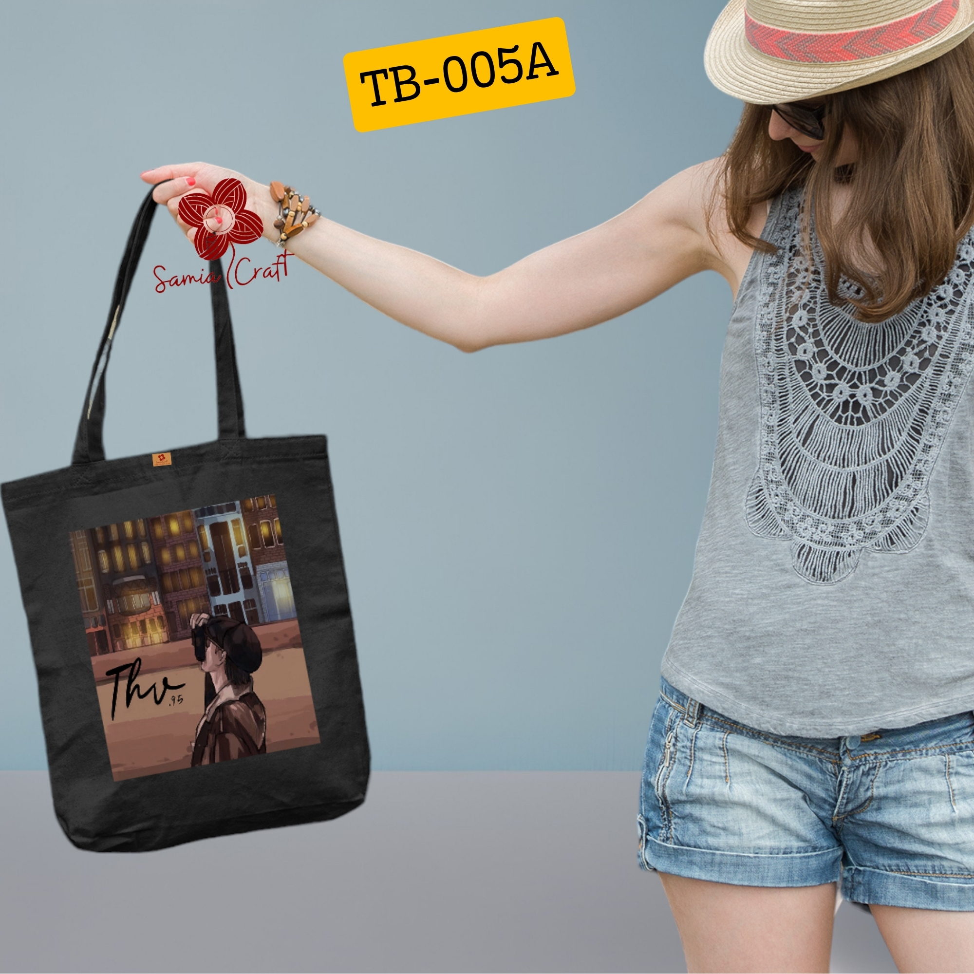 Picture of Samia Craft Multipurpose Canvas Zipper Tote Bag for College – Perfect for Women’s Gym, School, & Work Essentials