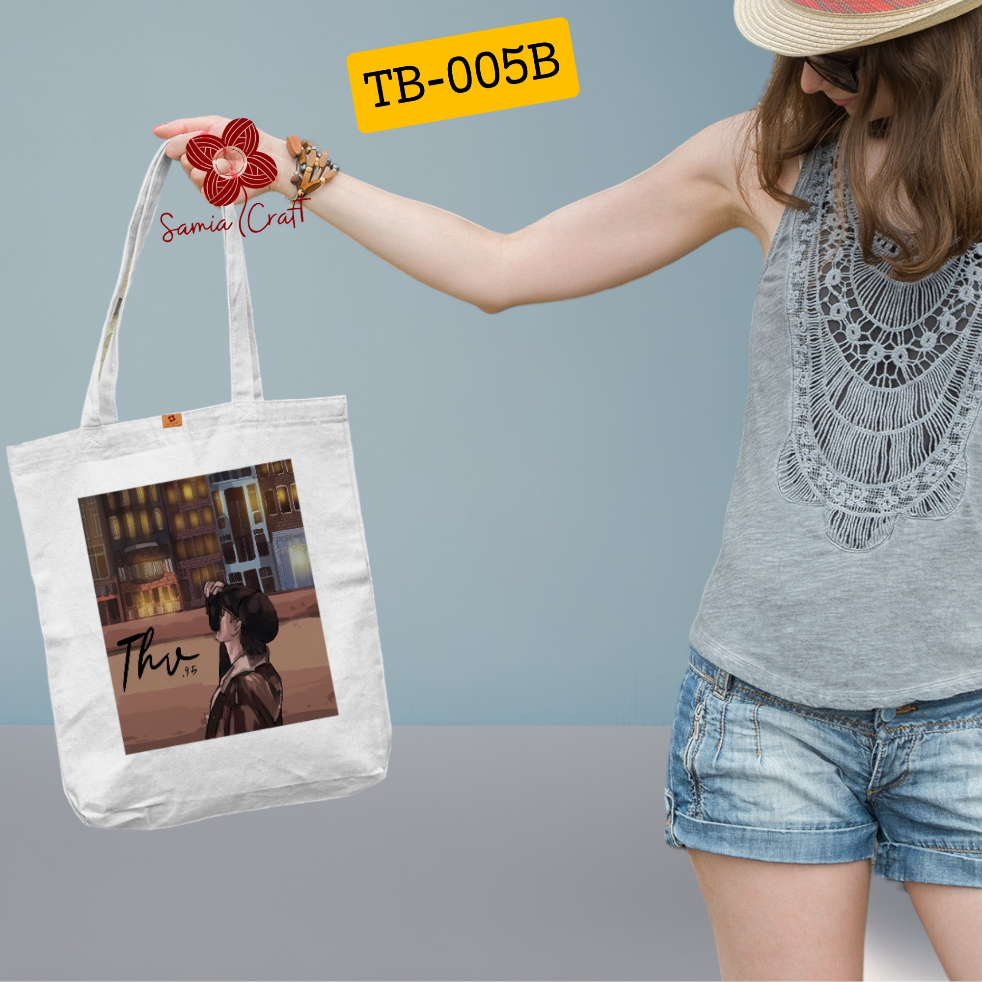 Picture of Samia Craft Multipurpose Canvas Zipper Tote Bag for College – Perfect for Women’s Gym, School, & Work Essentials