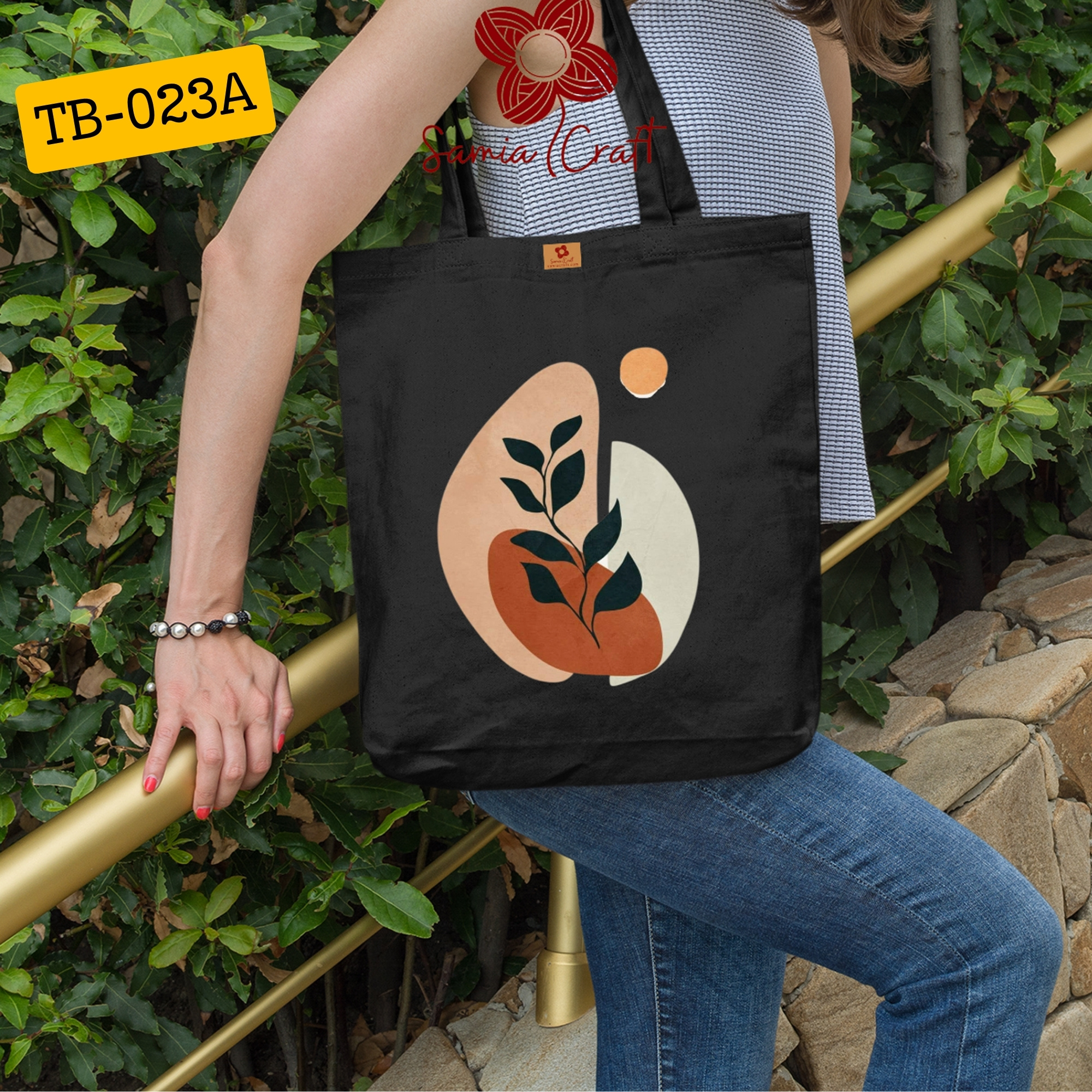 Picture of Samia Craft High Capacity Canvas Tote Bag with Zipper for Girls and Women – Perfect for College, Gym, and Travel