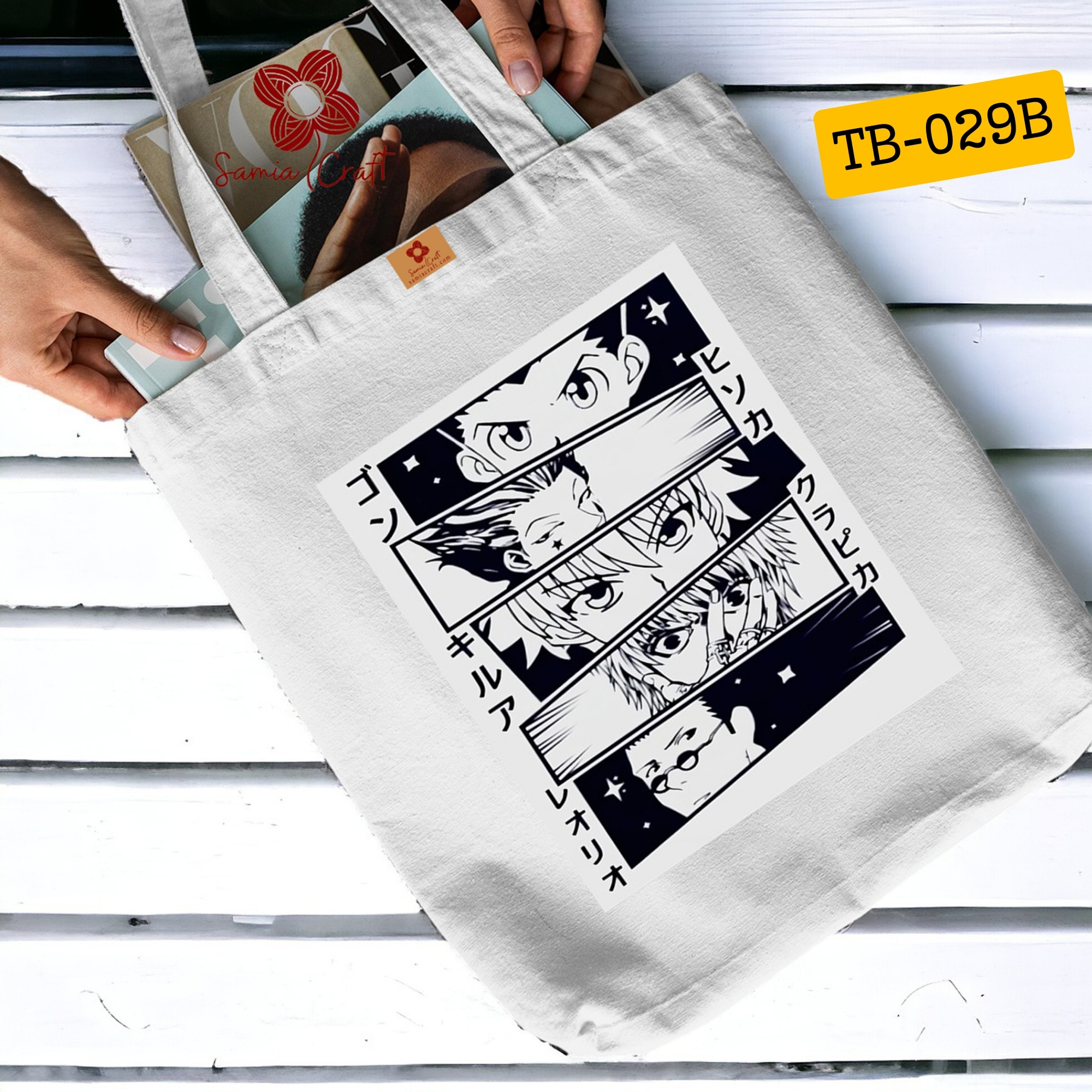 Picture of SamiaCrafts Stylish Canvas Fabric Tote Bag with Zipper – Perfect for Women’s University, College, & Travel Needs