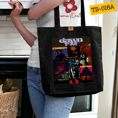 Picture of SamiaCrafts Aesthatic Designed Cotton Canvas Tote Bag with Zipper For Women's Hand Shoulder Everyday Daily Use Shopping Bag - School College University Students Fashionable Modern