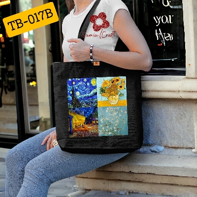 Picture of Stylish Canvas Tote Bag with Zipper Closure for Women – Great for College, School, Gym & More