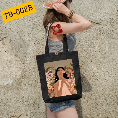 Picture of Samia Craft Canvas Zipper Tote Bag for Women – Ideal for Gym, Work, School, and Daily Essentials