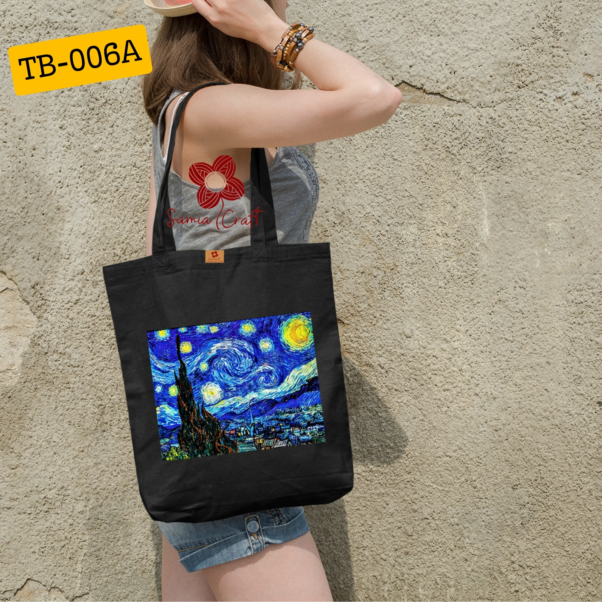 Picture of Samia Craft Durable Canvas Zipper Tote Bag for College Students – Ideal for Girls, Women, & Everyday Use