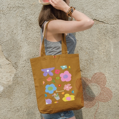 Picture of Stylish Collage Canvas Zipper Tote Bag for Girls and Women – Perfect for University, Work, & Gym