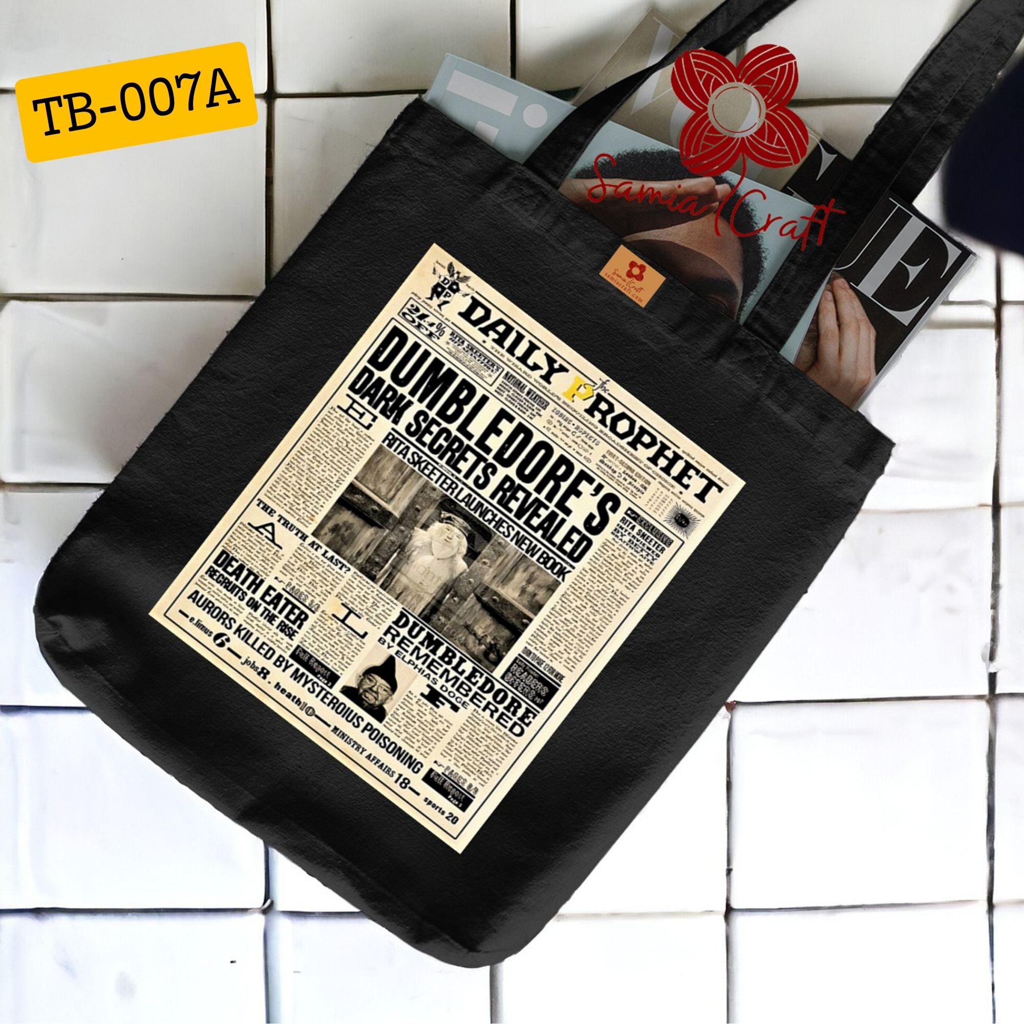 Picture of Samia Craft Aesthetic Chic Canvas Tote Bag with Zipper for College, University & School – Perfect for Girls and Women - SamiaCrafts