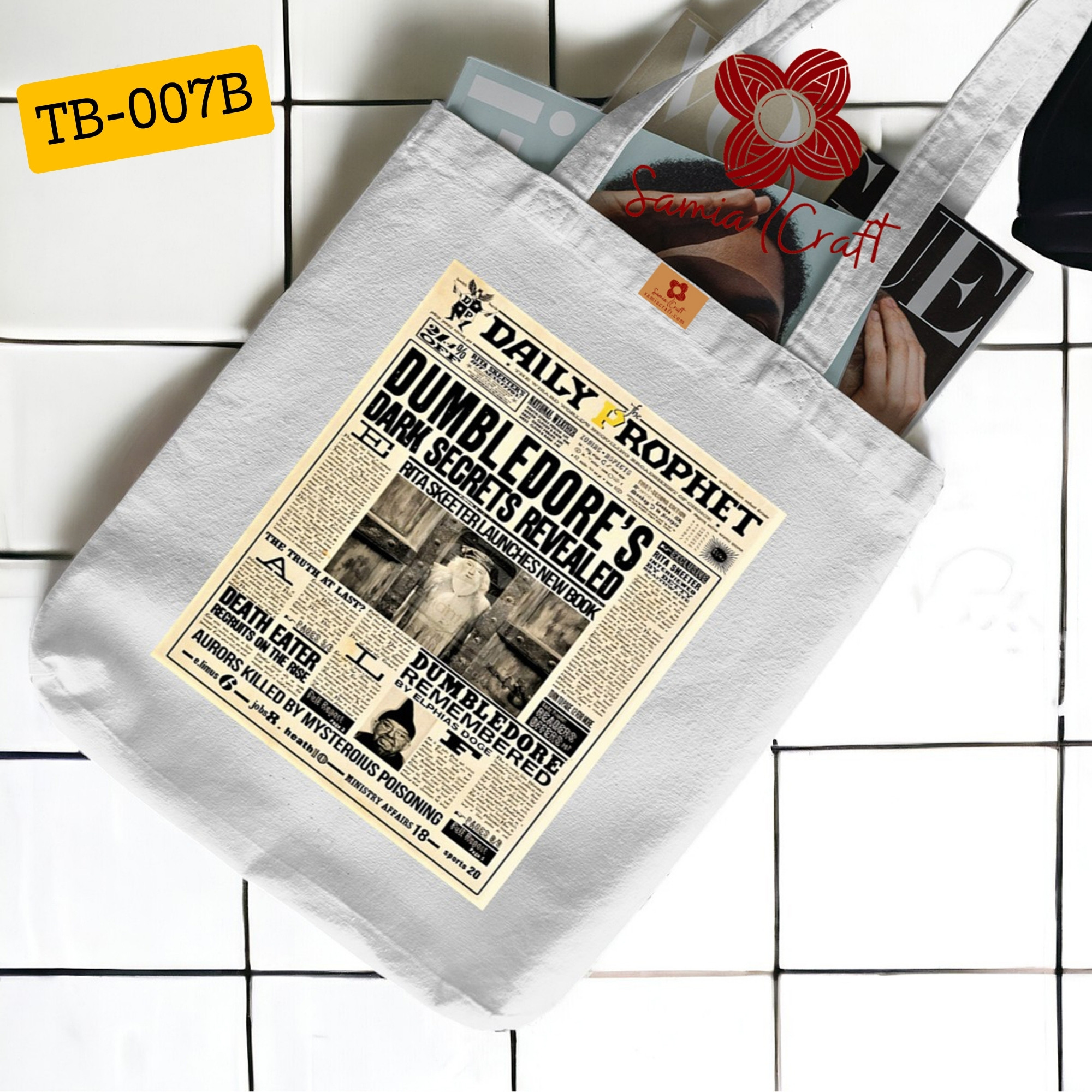 Picture of Samia Craft Aesthetic Chic Canvas Tote Bag with Zipper for College, University & School – Perfect for Girls and Women - SamiaCrafts