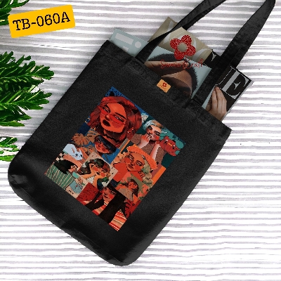 Picture of SamiaCrafts Aesthetic Women Designed Cotton Canvas Tote Bag With Zipper for Women Girls Ladies Everyday Daily Use Fashionable Hand Shoulder Bag - School College University Students