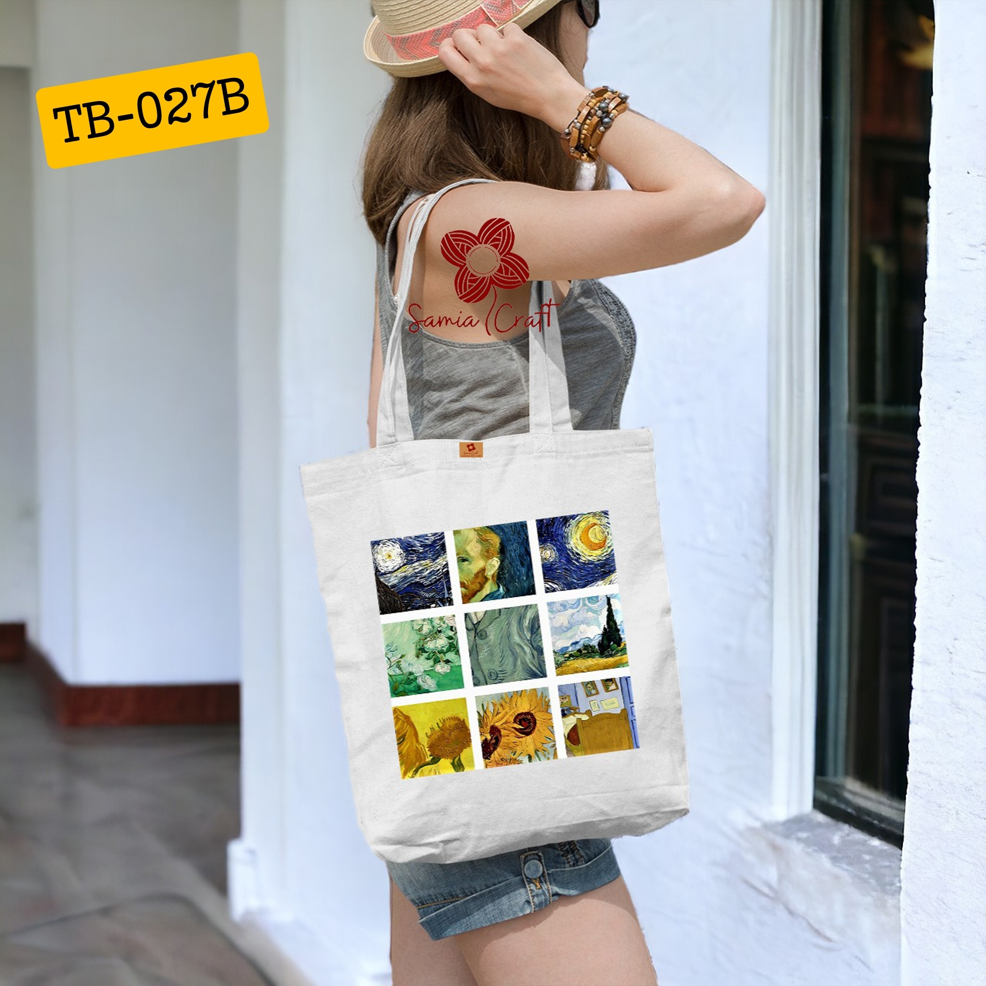 Picture of Collapsible Canvas Tote Bag for Women with Zipper – Perfect for College, Gym, Shopping & Travel