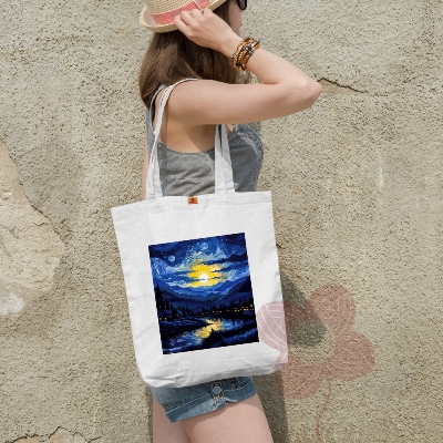 Picture of University-Ready Canvas Tote Bag with Zipper for Girls and Women – Stylish and Functional Design