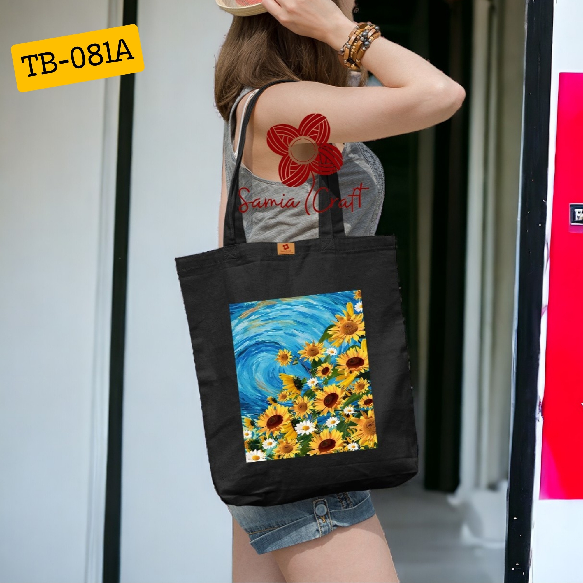 Picture of Fashionable Canvas Tote Bag with Zipper for Girls – Great for University, School, Shopping & Travel
