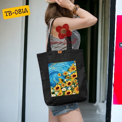 Picture of Fashionable Canvas Tote Bag with Zipper for Girls – Great for University, School, Shopping & Travel