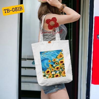 Picture of Fashionable Canvas Tote Bag with Zipper for Girls – Great for University, School, Shopping & Travel