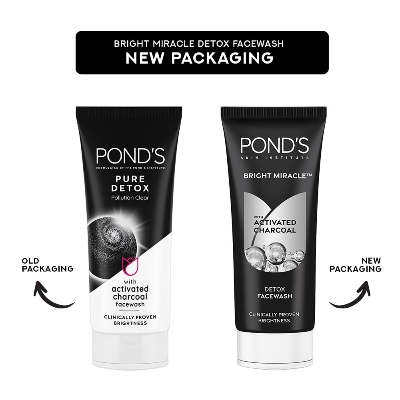 Picture of PONDS BRIGHT MIRACLE FACE WASH | WITH ACTIVATED CHARCOAL  DETOX FACE WASH 100gm