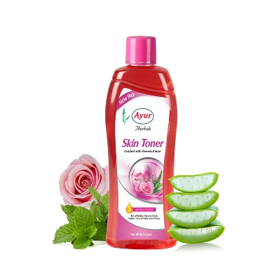 Picture of AYUR HERBALS Skin Toner Enrished with Rose, Aloe & Mint For Glowing Skin I Men & Women  (100 ml)