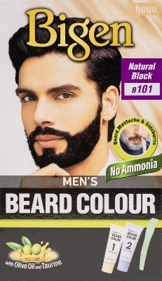 Picture of International Thailand product Bigen men's Beard colour natural black shade no 101 used for male - 40 GM+ 40 GM