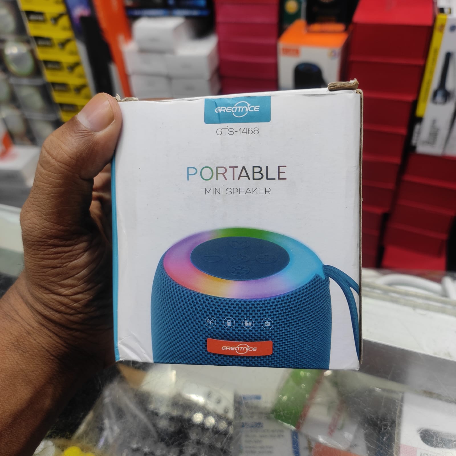 Picture of GREATNICE GTS-1468 Bluetooth, USB, TF Card & FM Radio Supported Speaker With RGB Lighting Effects