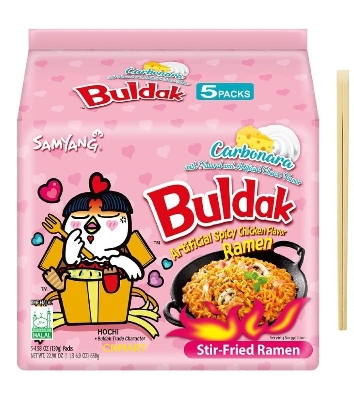 Picture of Samyang Buldak Carbonara Hot Chicken Ramen Noodles HALAL 650 g 130 g x 5