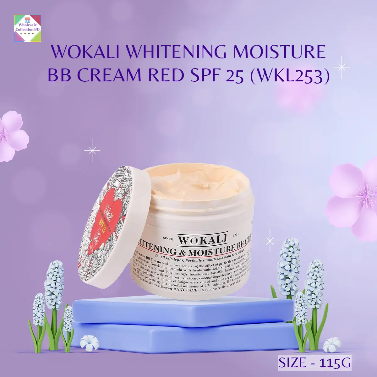 Picture of Wokali Whitening & Moisturizing SPF 25 BB Cream- 115g (Red-WKL253)