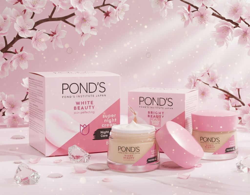 Picture of Pond's White Beauty Super Night Cream 50gm and the Pond's Bright Beauty Serum Day Cream 50gm