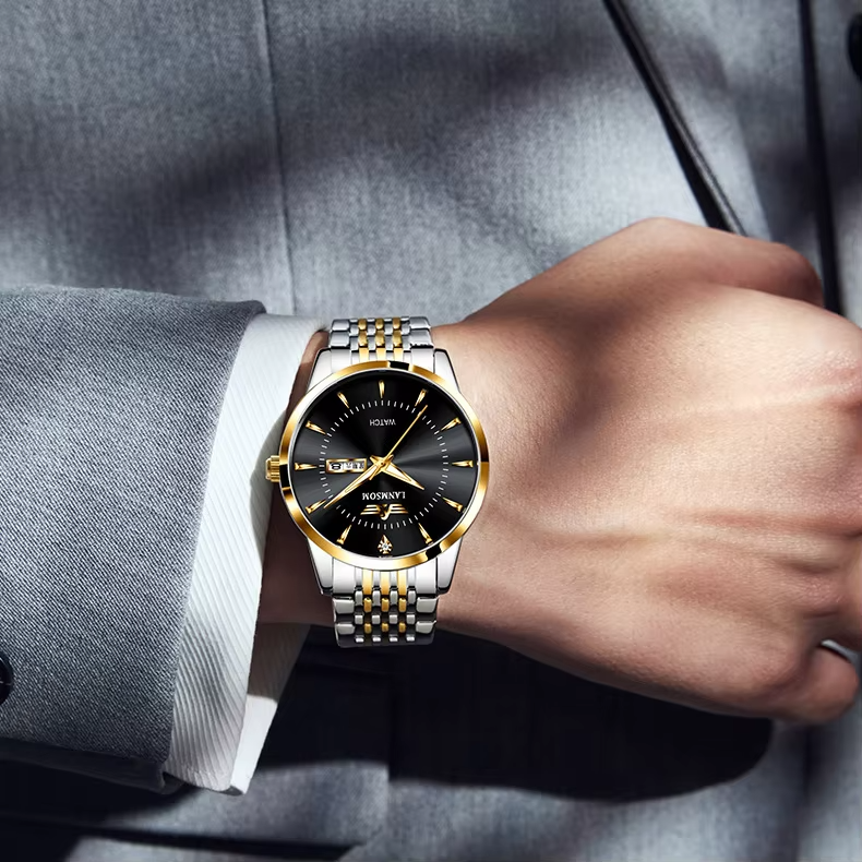 Picture of Lanmson Luxury Fashion Waterproof Date Clock Sport Stainless Steel Watches