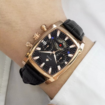 Picture of Wwoor 8843 High Quality Business Genuine Leather Tonneau Watch