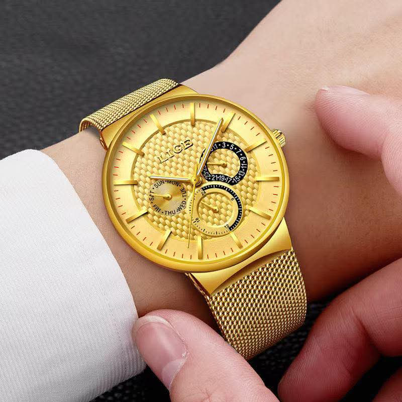 Picture of LIGE 9836 Golden Men's Watches Luxury Fashion Quartz for Watch