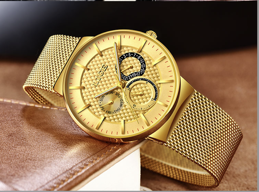 Picture of LIGE 9836 Golden Men's Watches Luxury Fashion Quartz for Watch