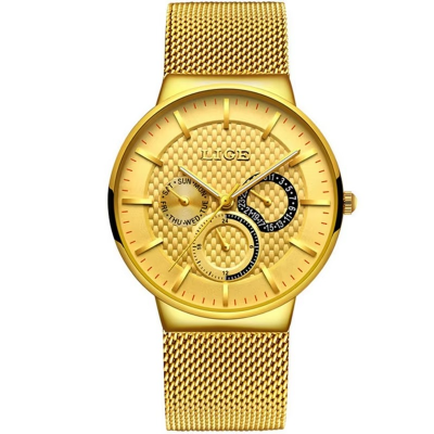 Picture of LIGE 9836 Golden Men's Watches Luxury Fashion Quartz for Watch